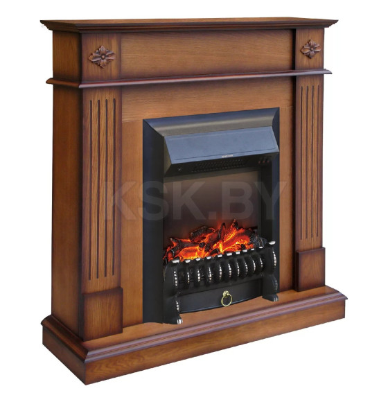 Каминокомплект Смолком BRIGHTON STD-ASP c Real Flame FOBOS-S LUX BL LT Дуб антик (BRISTFOLUBLLTДа) 