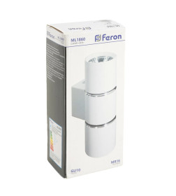 Светильник настенный 2*GU10 ML1860 IP20, белый хром Feron