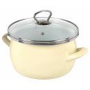 Кастрюля эмалированная "Бежевая" 4,0 л, ручка крышки нержавейка, (форма сфера) САНТЭКС (1-2440111) 
