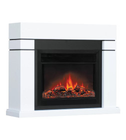 Каминокомплект Смолком LINDOS MB/JUP/SYM26 c Real Flame MOONBLAZE DELUXE-S BL LT Бьянко белый