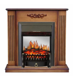 Каминокомплект Смолком LUMSDEN STD-ASP c Real Flame FOBOS-S LUX BL LT Махагон коричневый антик