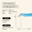 Тент туристический 300х295 см, 210Т, PU1500 мм, голубой    9305002 (9305002) 