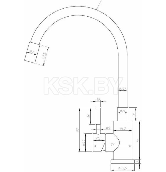 Смеситель Esko Snake для кухни, K44 G (K44 G) 