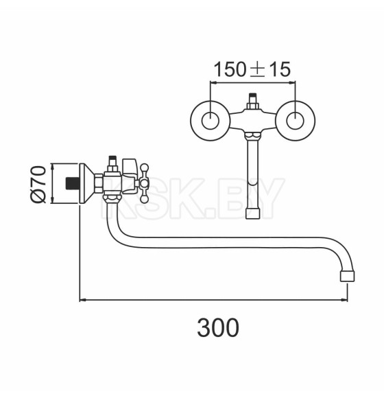 Смеситель для ванны GOTA ROCIO Oliva G334441 (334441-GOTA) 