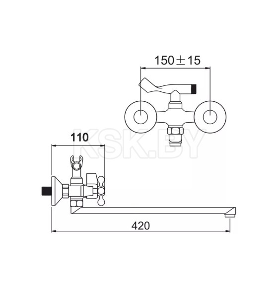 Смеситель для ванны GOTA ROCIO Kreshel G314910  (314910-GOTA) 