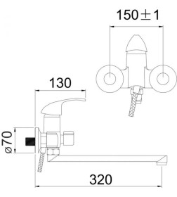 Смеситель для ванны GOTA ROCIO Cordoba G134710 