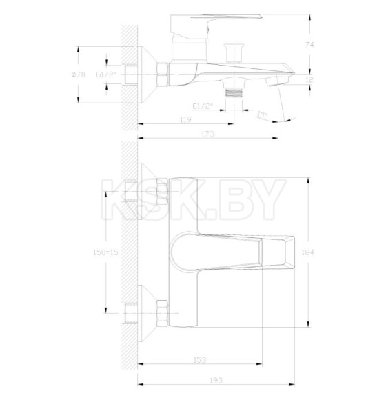 Смеситель для ванны Rossinka Silvermix RS28-31 (RS28-31) 