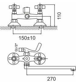 Смеситель для ванны GOTA ROCIO Blanes G324910