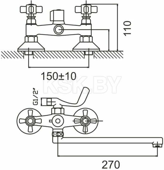 Смеситель для ванны GOTA ROCIO Blanes G324910 (324910-GOTA) 