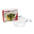 Кастрюля из жаропрочного стекла с крышкой 3,0 л квадратная Borcam (59049/1017154) 