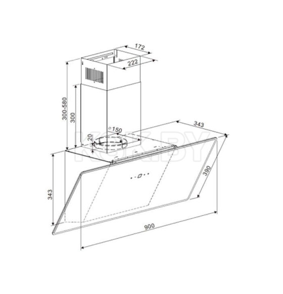 Вытяжка кухонная MAUNFELD EAGLE 850 90 Glass Black (КА-00022056) 