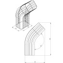 Колено трубы 135° гофрированное 9003 GrandLine Vortex прямоугольное