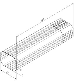 Труба 90мм прямоугольная,3м 8017 GrandLine Vortex