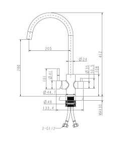 Смеситель для кухни ZORG ATLAS PREMIUM PVD Gunblack