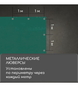 Тент защитный 120г/м2, УФ, 4х8м, тарпаулин, зеленый 4994602