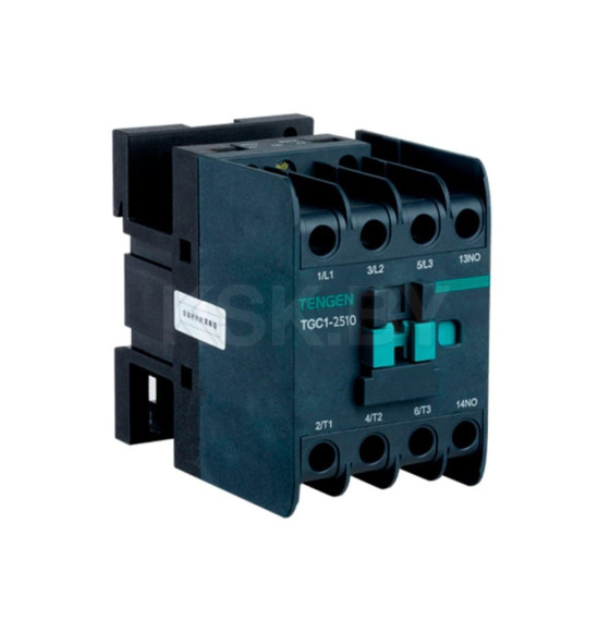 Контактор 3P 25A/(32A по AC-1), 11kW(400VAC), 220VAC, 1NO (TGC1-2510M5) 