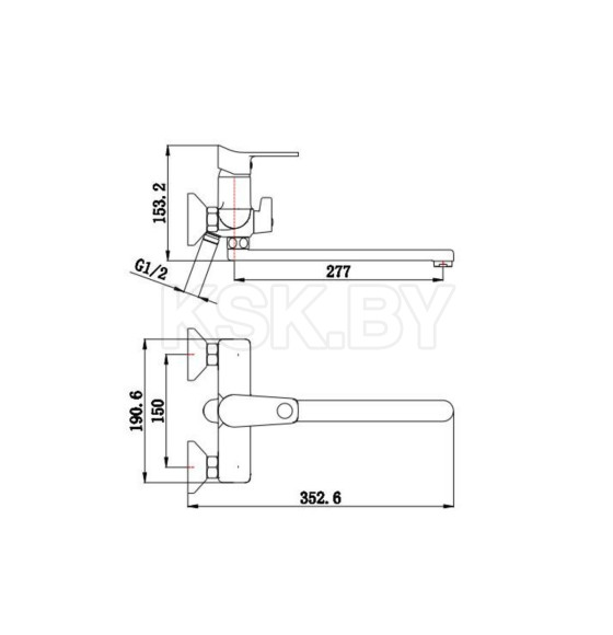 Смеситель для ванны РМС SL137-006E (SL137-006E) 