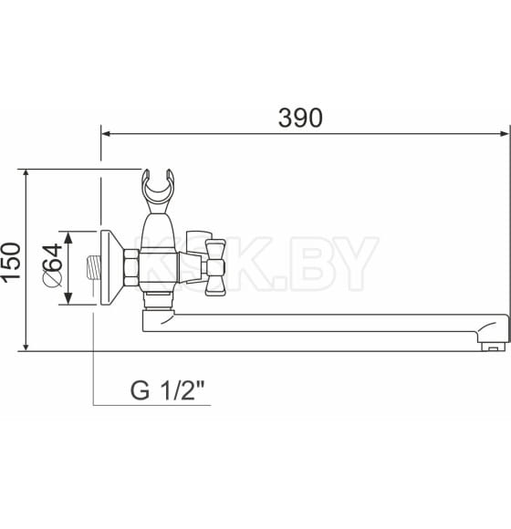 Смеситель для ванны РМС SL118-140P (SL118-140P) 