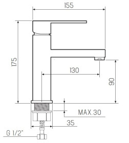 Смеситель для умывальника РМС SL144-001F