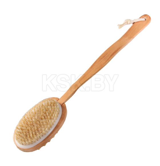 Щётка массажная банная из натуральной щетины, с ручкой, гладкая (41 см ) Добропаровъ (3259302) 