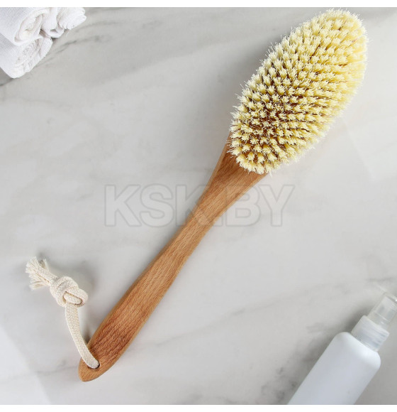 Щетка банная с ручкой, искусственная щетина 390х70х16 (3834589) 