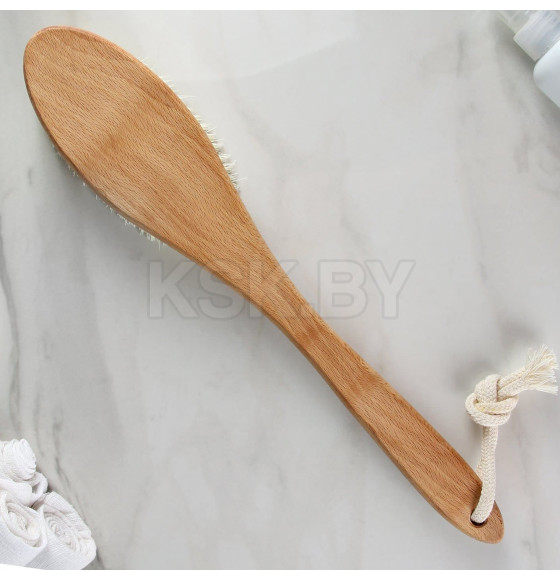 Щетка банная с ручкой, искусственная щетина 390х70х16 (3834589) 