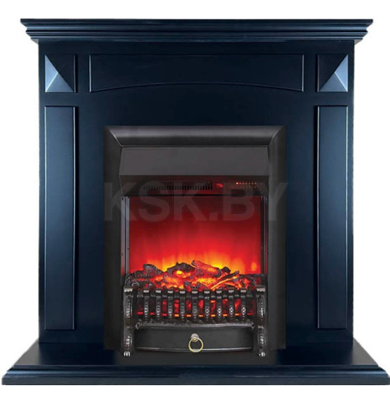 Каминокомплект Смолком VIKING STD-ASP c Real Flame FOBOS-S LUX BL LT Черный (VIKSTFOLUBLLTЧ) 