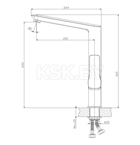 Смеситель для кухни Rossinka Silvermix Z35-26U (Z35-26U) 