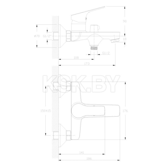 Смеситель для ванны Rossinka Silvermix RS29-31 (RS29-31) 