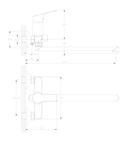 Смеситель для ванны Rossinka Silvermix RS29-33