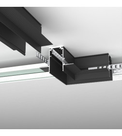 Коннектор угловой для встраиваемого шинопровода под ГКЛ 9,5мм черный Slim Magnetic 85214/00