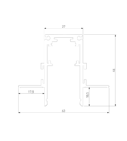 Шинопровод встраиваемый под ГКЛ 9,5мм черный 3м Slim Magnetic 85210/00