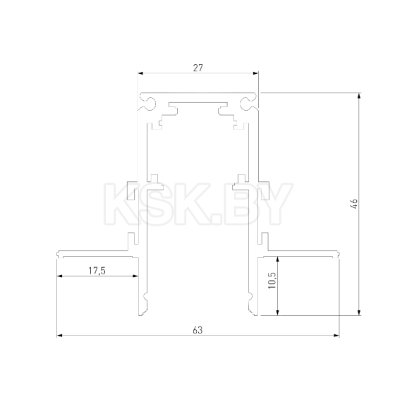 Шинопровод встраиваемый под ГКЛ 9,5мм черный 3м Slim Magnetic 85210/00 (a067505) 