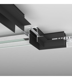 Коннектор угловой для встраиваемого шинопровода под ГКЛ 12,5мм черный Slim Magnetic 85212/00