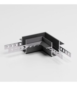 Коннектор угловой для встраиваемого шинопровода под ГКЛ 12,5мм черный Slim Magnetic 85212/00