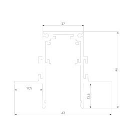 Шинопровод встраиваемый под ГКЛ 12,5мм черный 3м Slim Magnetic 85208/00