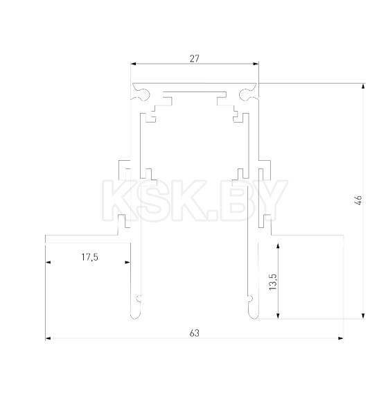 Шинопровод встраиваемый под ГКЛ 12,5мм черный 3м Slim Magnetic 85208/00 (a067497) 