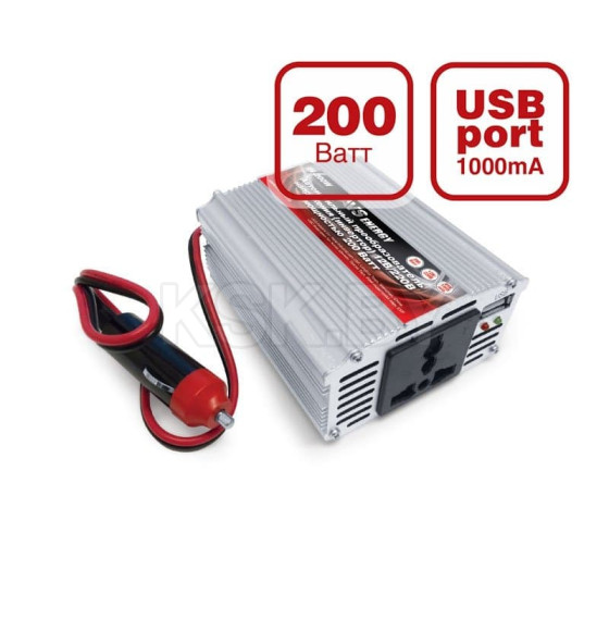 Автомобильный инвертор AVS 12/220V IN-200W (A80683S) 