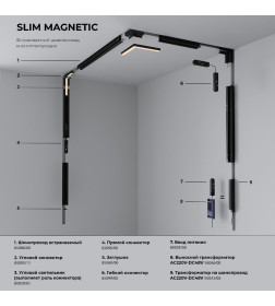 Светильник трековый 20W 3000K черный Slim Magnetic R03 85013/01