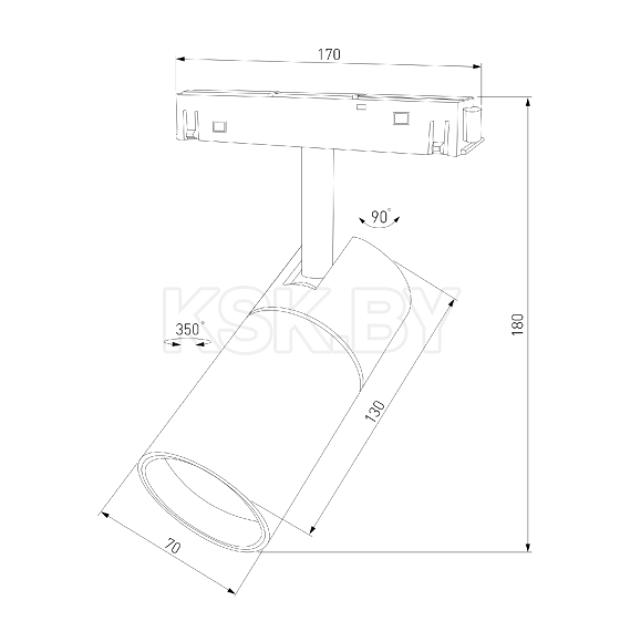 Светильник трековый 20W 3000K черный Slim Magnetic R03 85013/01 (a067380) 