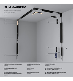 Светильник трековый 12W 3000K черный Slim Magnetic R02 85012/01