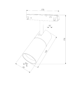 Светильник трековый 12W 3000K черный Slim Magnetic R02 85012/01