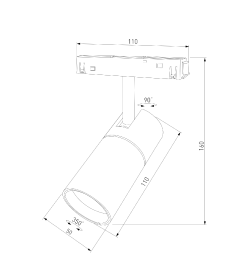 Светильник трековый 6W 3000K черный Slim Magnetic R01 85011/01