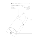 Умный трековый светильник 20W 2700-6500K Dim R03 черный Slim Magnetic 85197/01 (a066589) 