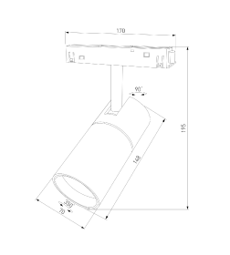 Умный трековый светильник 20W 2700-6500K Dim R03 черный Slim Magnetic 85197/01