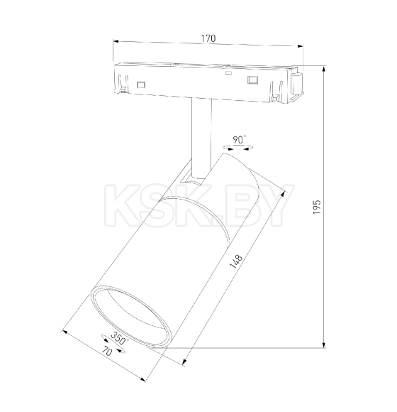 Умный трековый светильник 20W 2700-6500K Dim R03 черный Slim Magnetic 85197/01 (a066589) 