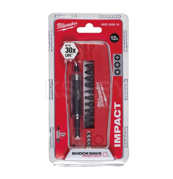 Набор бит Milwaukee SHOCKWAVE V2 (12шт.) (4932430910) 