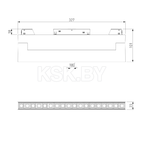 Умный трековый светильник 18W 2700-6500K Dim HL03 черный Slim Magnetic 85196/01 (a066588) 