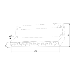 Умный трековый светильник 12W 2700-6500K Dim HL02 черный Slim Magnetic 85195/01