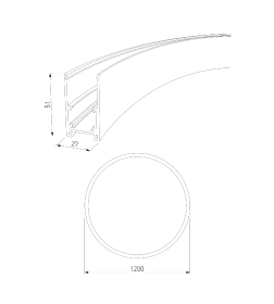 Шинопровод накладной радиусный черный ⌀ 1200мм Slim Magnetic 85161/00